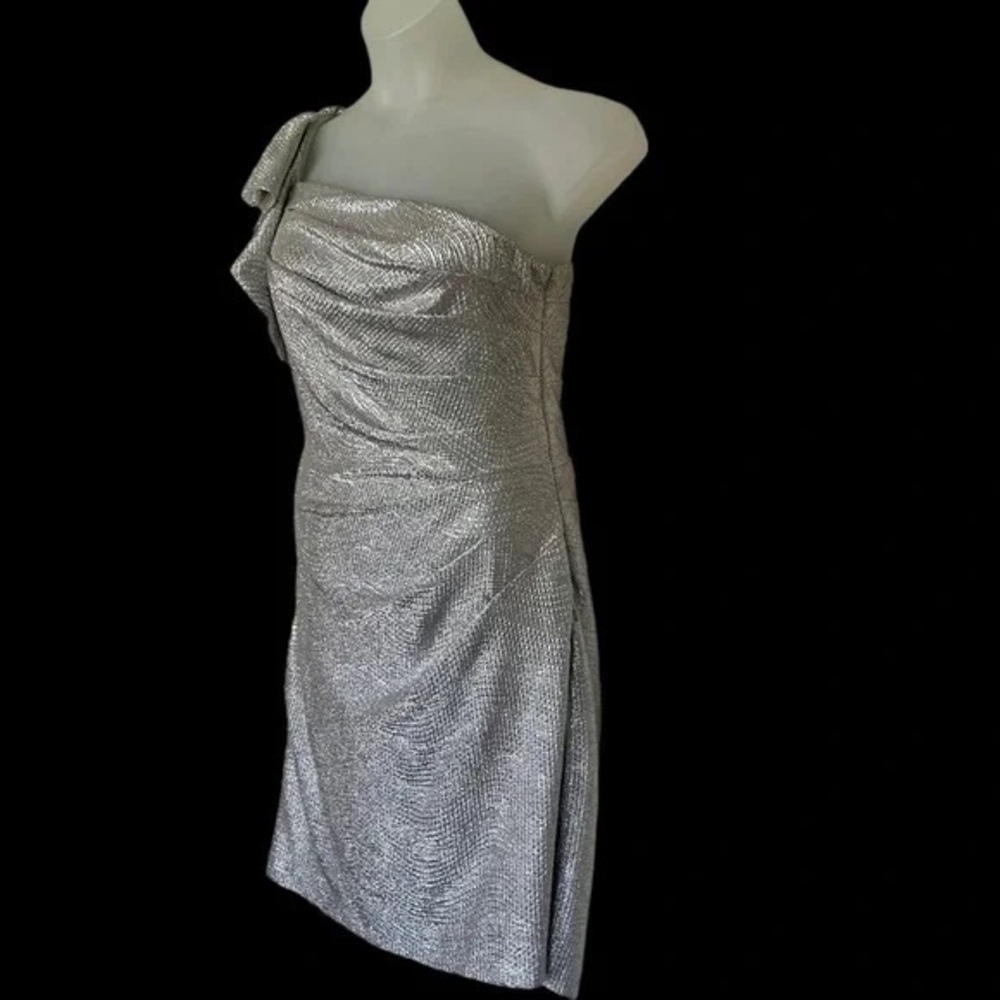 Hailey Logan Metallic One-Shoulder Dress